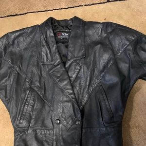 VIP black handmade ladies short leather jacket